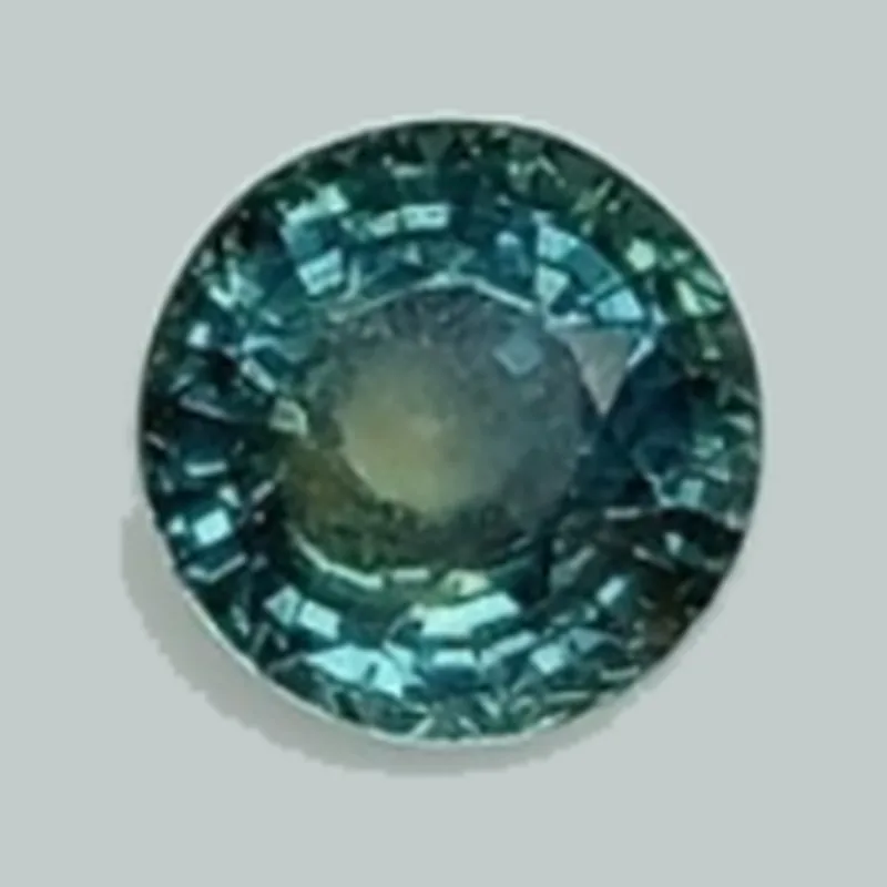 Saphir vert-bleu rond de 1,56 ct