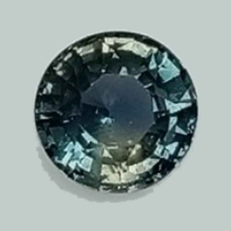 Saphir vert-bleu rond de 1,18 ct