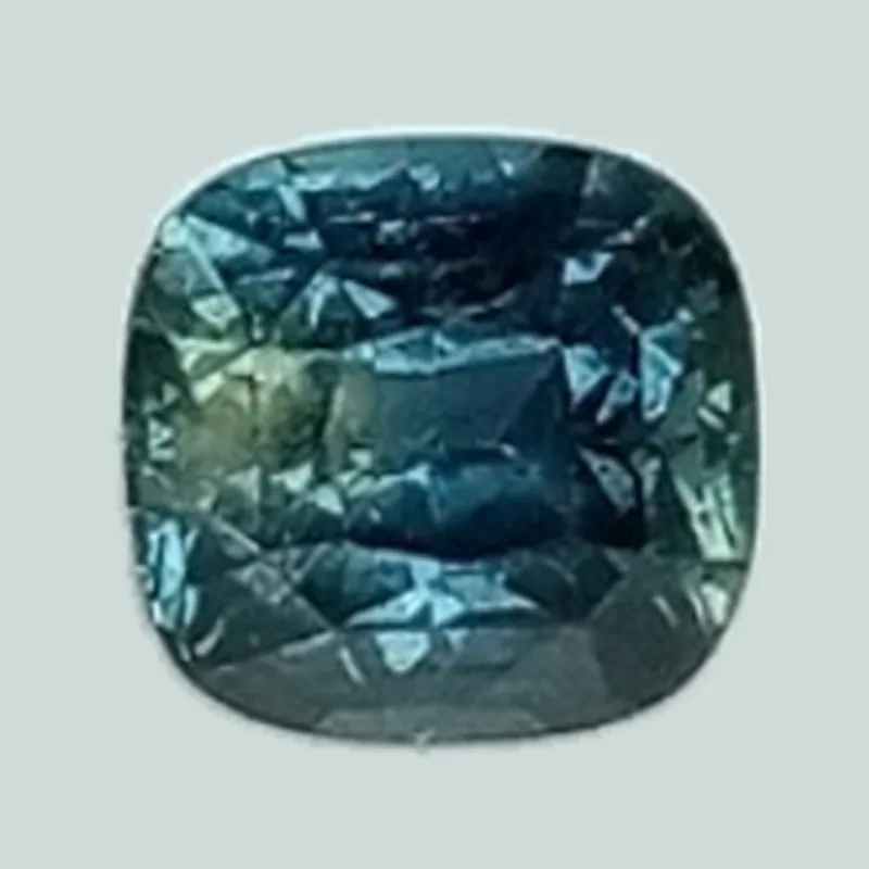 Saphir vert-bleu coussin carré de 1,45 ct